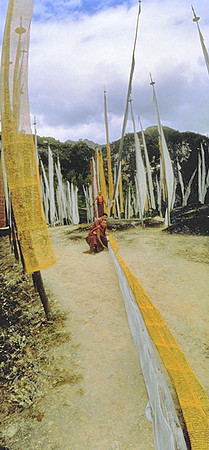Setting up New Prayer Flags at Tashigan