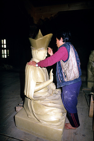 Artist Sculpting Bodisatva