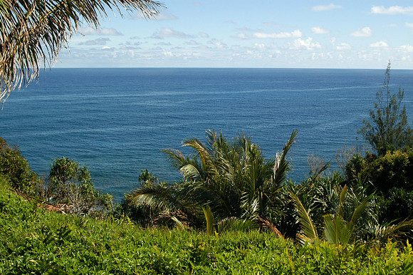 OCEAN AS SEEN FROM LAWN OF ALII KAI